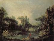 Francois Boucher Landscape with a Pond oil painting reproduction